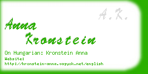 anna kronstein business card